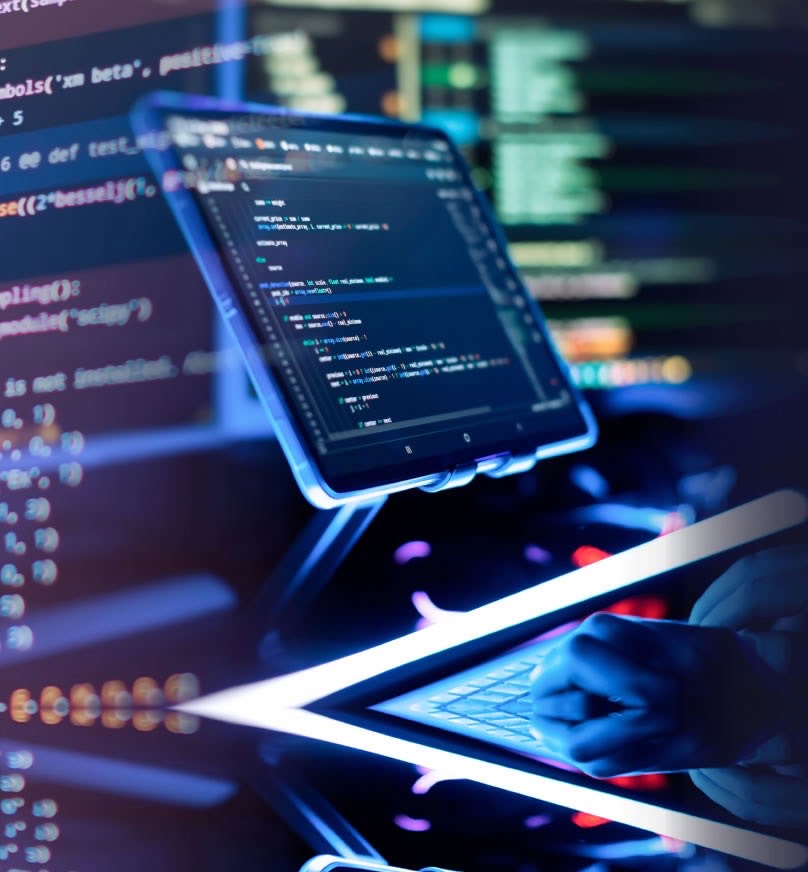 Desarrollo de software: código en pantalla